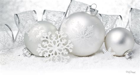 white silver christmas ornaments